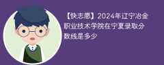 2024年辽宁冶金职业技术学院在宁夏录取分数线是多少（2023~2021近三年分数位次）