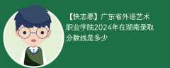 广东省外语艺术职业学院2024年在湖南录取分数线是多少（2023~2021近三年分数位次）