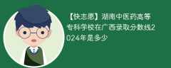 湖南中医药高等专科学校在广西录取分数线2024年是多少（2024~2022近三年分数位次）