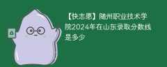 随州职业技术学院2024年在山东录取分数线是多少（2023~2021近三年分数位次）