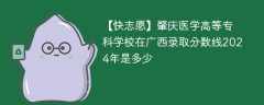 肇庆医学高等专科学校在广西录取分数线2024年是多少（2023~2021近三年分数位次）