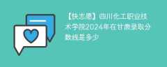 四川化工职业技术学院2024年在甘肃录取分数线是多少（2024~2022近三年分数位次）