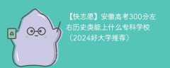 安徽高考300分左右历史类能上什么专科学校（2024好大学推荐）