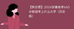 2024安徽高考665分能报考上什么大学（历史类）