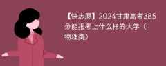 2024甘肃高考385分能报考上什么样的大学（物理类）