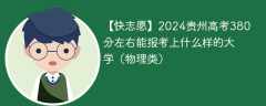 2024贵州高考380分左右能报考上什么样的大学（物理类）