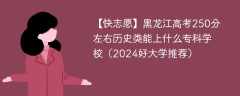 黑龙江高考250分左右历史类能上什么专科学校（2024好大学推荐）