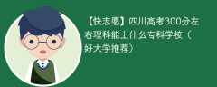 四川高考300分左右理科能上什么专科学校（2024好大学推荐）