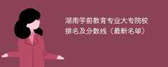 湖南学前教育专业大专院校排名及分数线（2024最新名单）