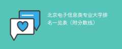 北京电子信息类专业大学排名一览表（附分数线）