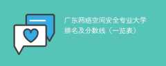 广东网络空间安全专业大学排名及分数线（一览表）