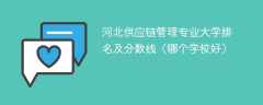 河北供应链管理专业大学排名及分数线（哪个学校好）