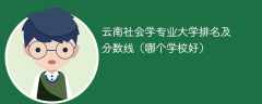 云南社会学专业大学排名及分数线（哪个学校好）