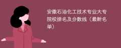 安徽石油化工技术专业大专院校排名及分数线（2024最新名单）