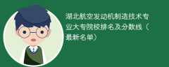 湖北航空发动机制造技术专业大专院校排名及分数线（2024最新名单）