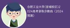 合肥工业大学(宣城校区)2024高考录取分数线（2024预测）