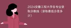 2024安徽工程大学各专业录取分数线（录取最低分是多少）