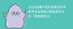 2024安徽中医药高等专科学校各专业录取分数线是多少分「录取最低分」