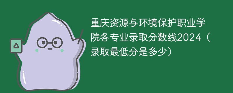 重庆资源与环境保护职业学院各专业录取分数线2024（录取最低分是多少）