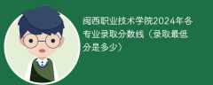 闽西职业技术学院2024年各专业录取分数线（录取最低分是多少）