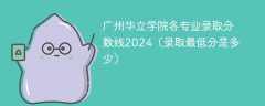 广州华立学院各专业录取分数线2024（录取最低分是多少）