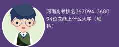 河南高考排名367094-368094位次能上什么大学（2024理科）