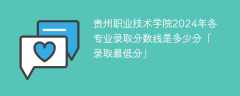 贵州职业技术学院2024年各专业录取分数线是多少分「录取最低分」