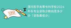 漯河医学高等专科学校2024年各专业录取分数线是多少分「录取最低分」