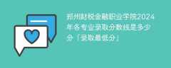 郑州财税金融职业学院2024年各专业录取分数线是多少分「录取最低分」