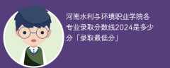 河南水利与环境职业学院各专业录取分数线2024是多少分「录取最低分」