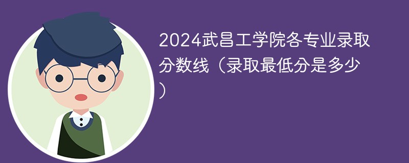 2024武昌工学院各专业录取分数线（录取最低分是多少）