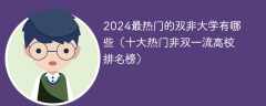 2024最热门的双非大学有哪些（十大热门非双一流高校排名榜）