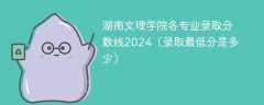 湖南文理学院各专业录取分数线2024（录取最低分是多少）