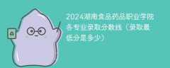 2024湖南食品药品职业学院各专业录取分数线（录取最低分是多少）