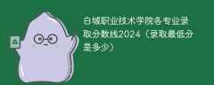 白城职业技术学院各专业录取分数线2024（录取最低分是多少）