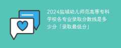 2024盐城幼儿师范高等专科学校各专业录取分数线是多少分「录取最低分」