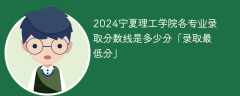 2024宁夏理工学院各专业录取分数线是多少分「录取最低分」