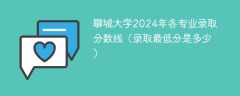 聊城大学2024年各专业录取分数线（录取最低分是多少）