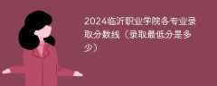 2024临沂职业学院各专业录取分数线（录取最低分是多少）