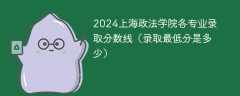 2024上海政法学院各专业录取分数线（录取最低分是多少）