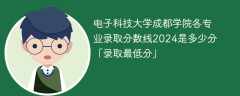 电子科技大学成都学院各专业录取分数线2024是多少分「录取最低分」