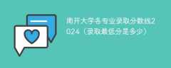 南开大学各专业录取分数线2024（录取最低分是多少）