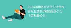 2024温州医科大学仁济学院各专业录取分数线是多少分「录取最低分」