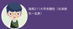 海南211大学有哪些（名单排名一览表）