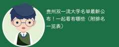 2025贵州双一流大学名单最新公布！一起看有哪些（附排名一览表）