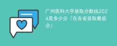 广州医科大学录取分数线2024是多少分「在各省录取最低分」