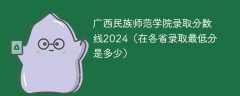 广西民族师范学院录取分数线2024（在各省录取最低分是多少）