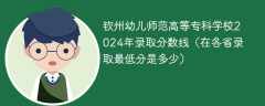 钦州幼儿师范高等专科学校2024年录取分数线（在各省录取最低分是多少）