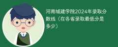 河南城建学院2024年录取分数线（在各省录取最低分是多少）