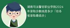 湖南司法警官职业学院2024年录取分数线是多少「在各省录取最低分」